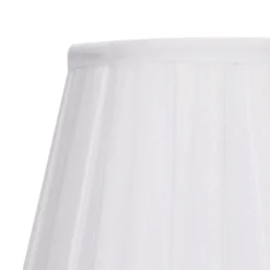 Raye White Pleated Taper Silk Shade - 20cm -Home Lighting Store 13139385 5704900556734857