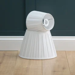 Raye White Pleated Taper Silk Shade - 30cm 7 Raye White Pleated Taper Silk Shade - 30cm -Home Lighting Store 13139392 3164944148076694