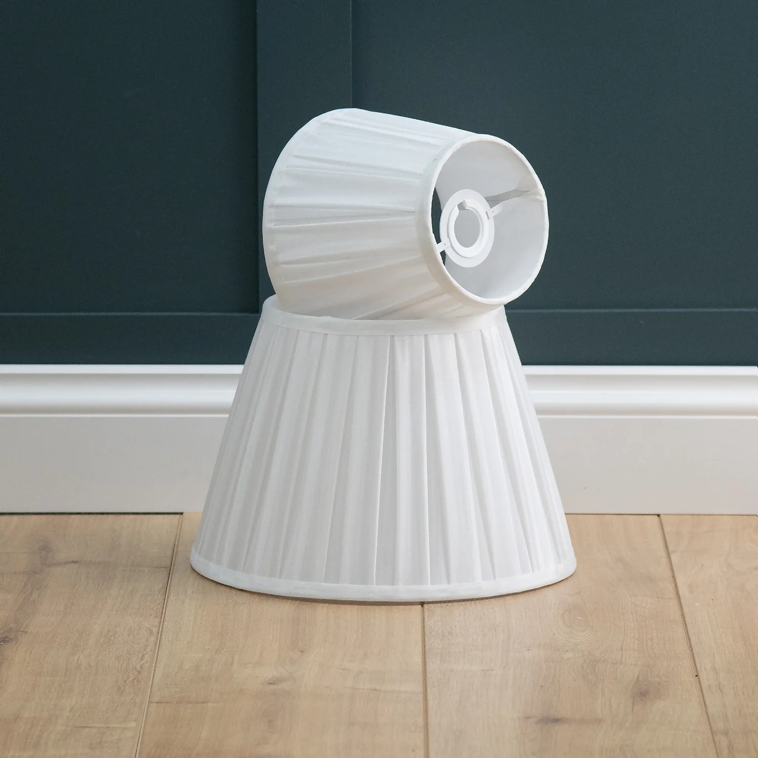 Raye White Pleated Taper Silk Shade - 30cm Raye White Pleated Taper Silk Shade - 30cm -Home Lighting Store 13139392 3164944148076694