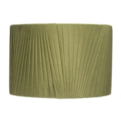 Raye Olive Drum Pleated Silk Shade - 30cm 3 Raye Olive Drum Pleated Silk Shade - 30cm -Home Lighting Store 13139397 2144900555434255