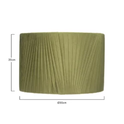 Raye Olive Drum Pleated Silk Shade - 30cm 6 Raye Olive Drum Pleated Silk Shade - 30cm -Home Lighting Store 13139397 8284900555608804