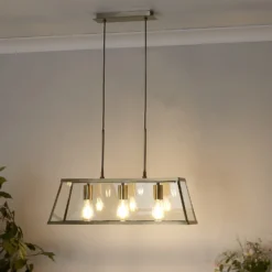 Bellevue 3 Light Industrial Pendant - Brass