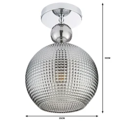 Safi Glass Flush Pendant - Chrome Smoke -Home Lighting Store 13208300 4934909895138631