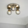Orb 3 Light Flush Pendant - Nickel Smoke