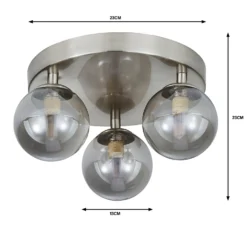 Orb 3 Light Flush Pendant - Nickel Smoke 6 Orb 3 Light Flush Pendant - Nickel Smoke -Home Lighting Store 13208301 4844909895072691