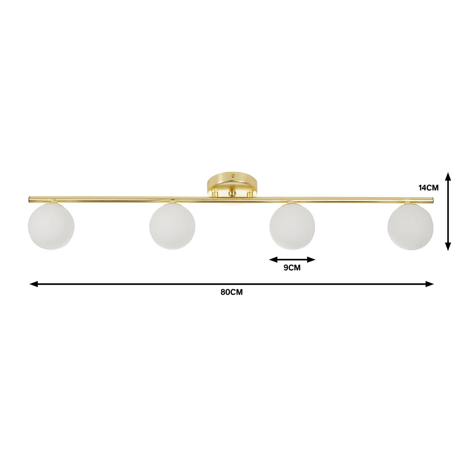 Orb 4 Lamp Spotlight Bar - Brass & Opal Orb 4 Lamp Spotlight Bar - Brass & Opal -Home Lighting Store 13208303 1574909895071194