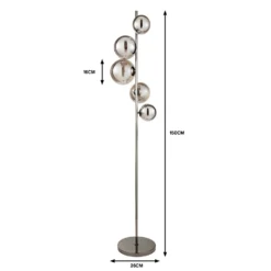 Orb II 5 Light Floor Lamp - Black Chrome Smoke -Home Lighting Store 13208304 3234909895124810