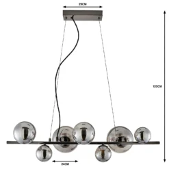 Orb II 7 Light Diner Pendant - Black Chrome Smoke -Home Lighting Store 13208306 1534909895072433