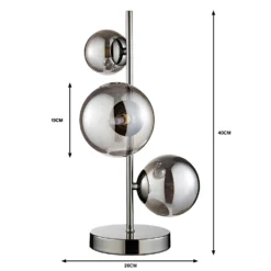 Orb II 3 Light Table Lamp - Black Chrome Smoke -Home Lighting Store 13208307 9934909895121621
