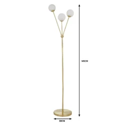 Orb 3 Light Floor Lamp - Brass & Opal -Home Lighting Store 13208308 6834909895072469