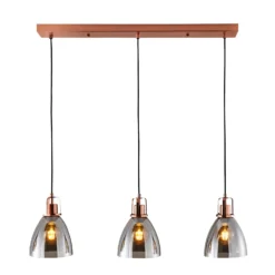 Decan 3 Light Diner Pendant - Smoke & Copper 3 Decan 3 Light Diner Pendant - Smoke & Copper -Home Lighting Store 13208313 1274896913125921