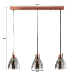 Decan 3 Light Diner Pendant - Smoke & Copper 6 Decan 3 Light Diner Pendant - Smoke & Copper -Home Lighting Store 13208313 2074909895222745