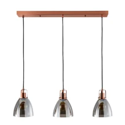 Decan 3 Light Diner Pendant - Smoke & Copper 4 Decan 3 Light Diner Pendant - Smoke & Copper -Home Lighting Store 13208313 8374896913229703
