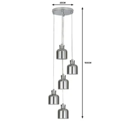 Jinx 5 Light Cluster Pendant - Smoked Glass -Home Lighting Store 13208314 6654909895174793