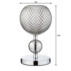 Safi Glass Table Lamp - Chrome Smoke -Home Lighting Store 13208315 1104909895139363