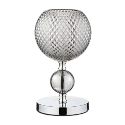 Safi Glass Table Lamp - Chrome Smoke -Home Lighting Store 13208315 1234896913019289
