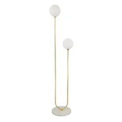 House Beautiful Delta Marble Floor Light - Brass & Opal -Home Lighting Store 13208322 1994927260346893