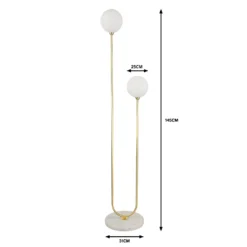House Beautiful Delta Marble Floor Light - Brass & Opal -Home Lighting Store 13208322 7424927260460983