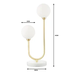 House Beautiful Delta Marble Table Lamp - Brass & Opal -Home Lighting Store 13208324 1614927260646677