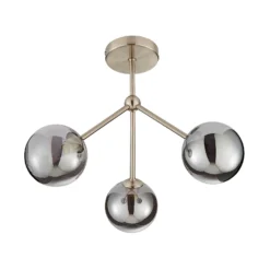 Orb 3 Light Semi Flush Pendant - Nickel Smoke 4 Orb 3 Light Semi Flush Pendant - Nickel Smoke -Home Lighting Store 13208326 1364896913545120