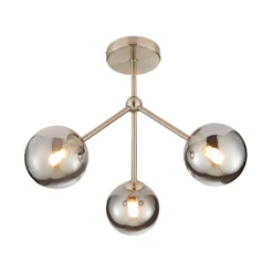Orb 3 Light Semi Flush Pendant - Nickel Smoke 3 Orb 3 Light Semi Flush Pendant - Nickel Smoke -Home Lighting Store 13208326 1894896913427625