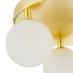 Orb 3 Light Flush Pendant - Brass & Opal -Home Lighting Store 13208330 1984896913623825