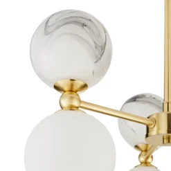 House Beautiful Delta 3 Light Marble Pendant - Brass & Opal -Home Lighting Store 13208336 1634927241741295