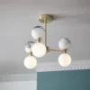 House Beautiful Delta 3 Light Marble Pendant - Brass & Opal -Home Lighting Store 13208336 5354927241699904