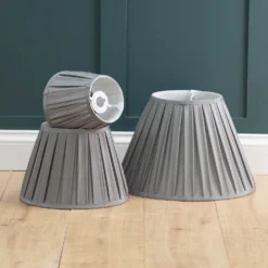 Raye Dove Pleated Taper Silk Shade - 40cm -Home Lighting Store 13222466 1404946178088827