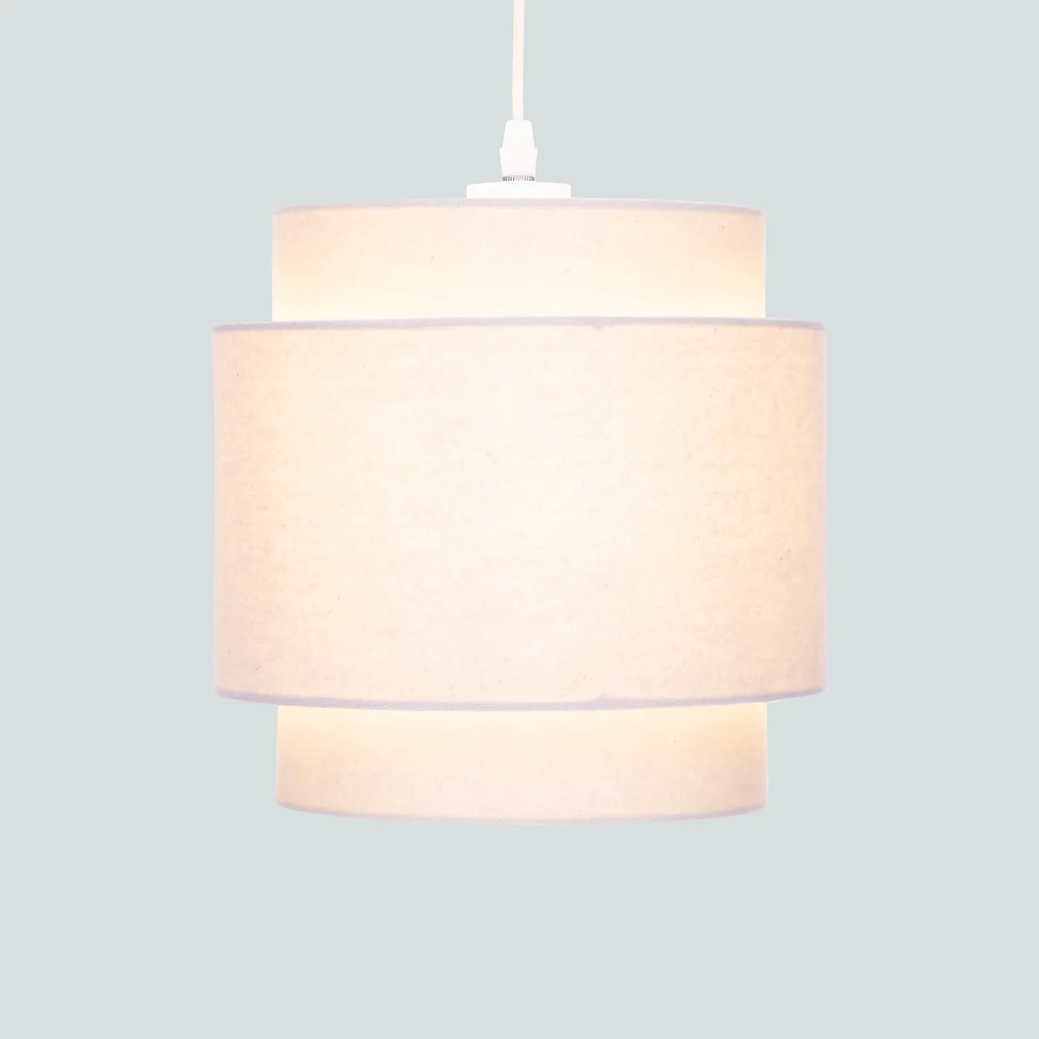 Finn Tier Drum Putty Linen Shade - 25cm Finn Tier Drum Putty Linen Shade - 25cm -Home Lighting Store 13222467 1264901095882107