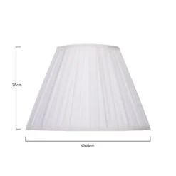 Raye White Pleated Taper Silk Shade - 40cm -Home Lighting Store 13222468 1174901095680090