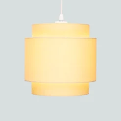 Finn Tier Drum Lemon Linen Shade - 25cm 4 Finn Tier Drum Lemon Linen Shade - 25cm -Home Lighting Store 13222470 1064901095631133