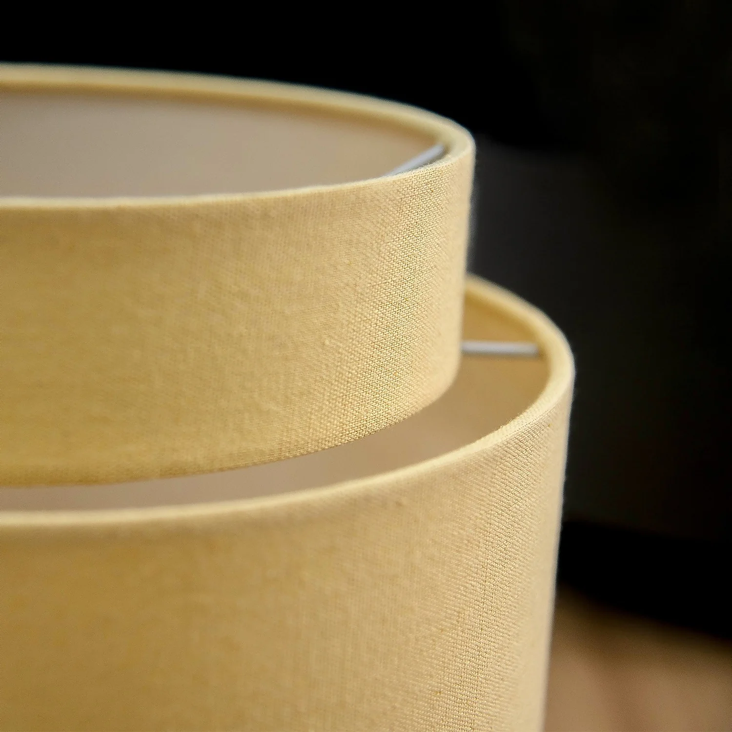 Finn Tier Drum Lemon Linen Shade - 25cm Finn Tier Drum Lemon Linen Shade - 25cm -Home Lighting Store 13222470 1154944148390866