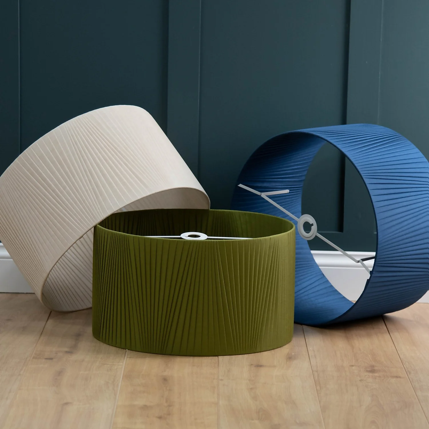 Raye Olive Drum Pleated Silk Shade - 45cm Raye Olive Drum Pleated Silk Shade - 45cm -Home Lighting Store 13222472 6194944148350357