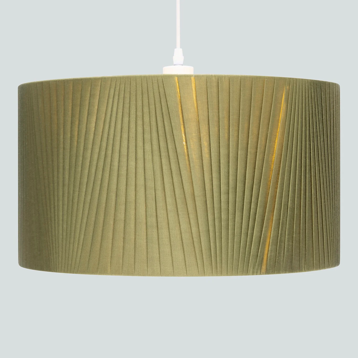 Raye Olive Drum Pleated Silk Shade - 45cm Raye Olive Drum Pleated Silk Shade - 45cm -Home Lighting Store 13222472 8104901095581369