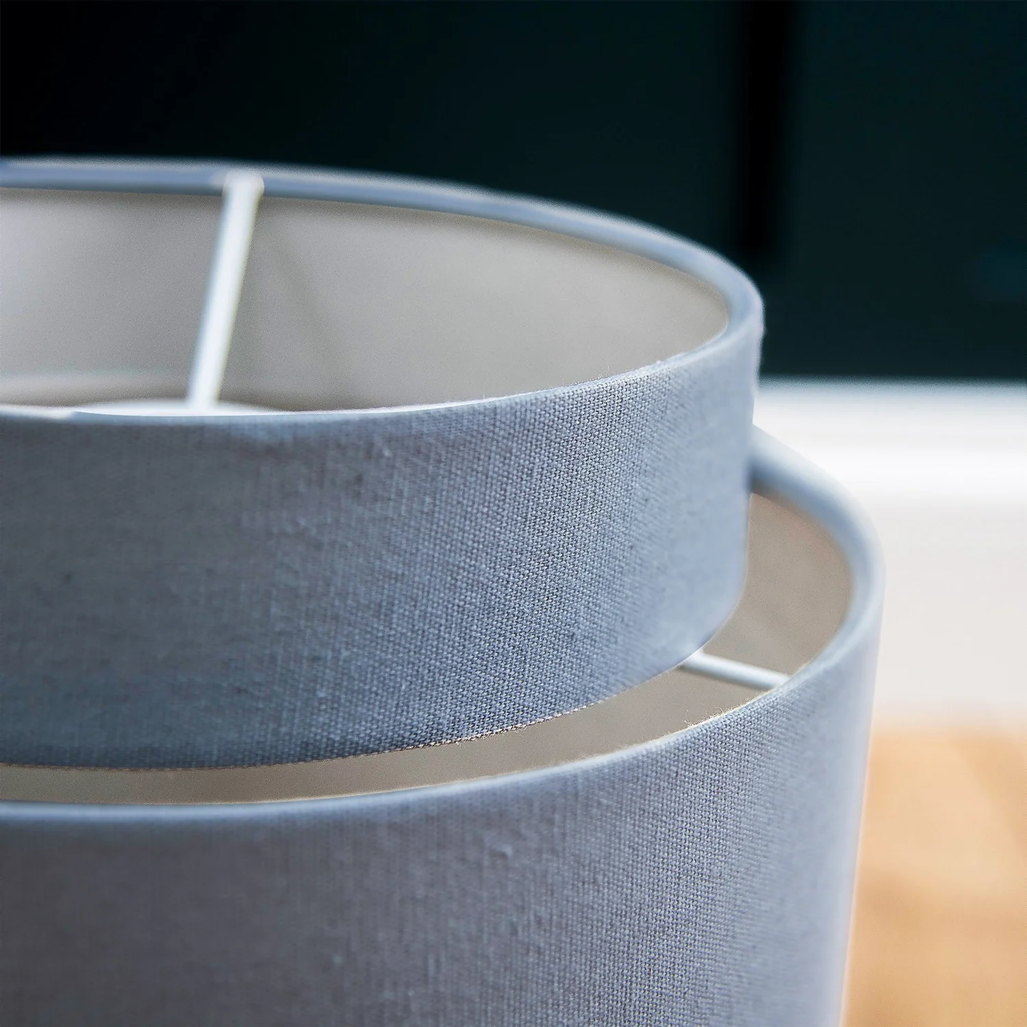 Finn Tier Drum Sky Blue Linen Shade - 25cm Finn Tier Drum Sky Blue Linen Shade - 25cm -Home Lighting Store 13222480 1104944148435191