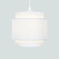 Finn Tier Drum Sky Blue Linen Shade - 25cm 4 Finn Tier Drum Sky Blue Linen Shade - 25cm -Home Lighting Store 13222480 1264901095855308