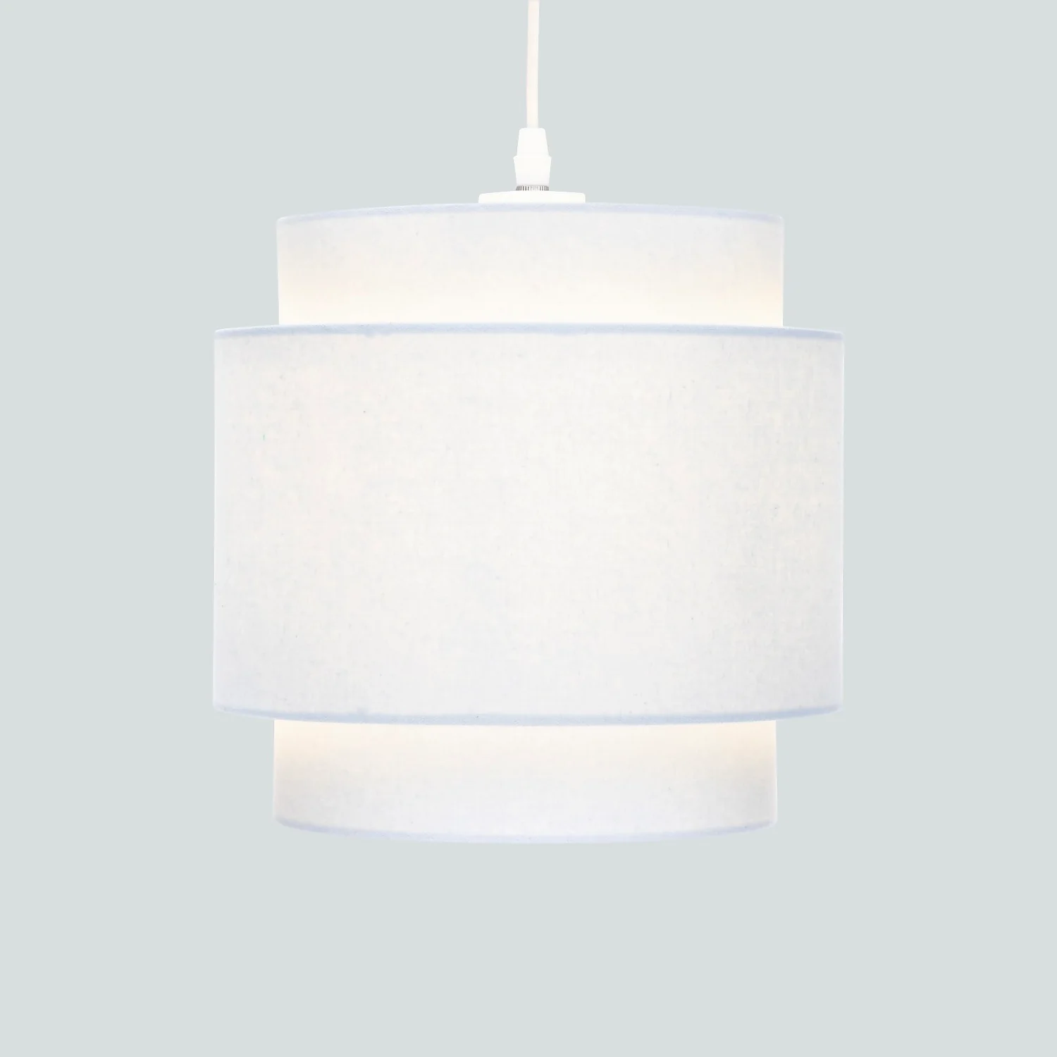 Finn Tier Drum Sky Blue Linen Shade - 25cm Finn Tier Drum Sky Blue Linen Shade - 25cm -Home Lighting Store 13222480 1264901095855308