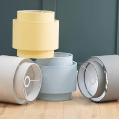 Finn Tier Drum Sky Blue Linen Shade - 25cm 8 Finn Tier Drum Sky Blue Linen Shade - 25cm -Home Lighting Store 13222480 1764944148477011