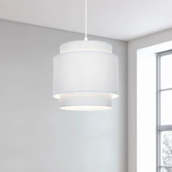 Finn Tier Drum Sky Blue Linen Shade - 25cm