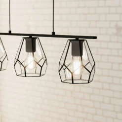 EGLO Mardyke Glass Steel 3L Pendant Light -Home Lighting Store 13438800 1574910930330265