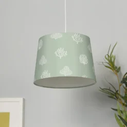 Country Living Salcombe Seaflower Patterned Lamp Shade - Laurel Green -Home Lighting Store 13445408 5205042048559417