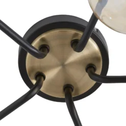 Shoreditch Five Light Semi Flush Ceiling Light - Champagne & Brass -Home Lighting Store 13453782 1154915324160277
