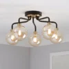 Shoreditch Five Light Semi Flush Ceiling Light - Champagne & Brass -Home Lighting Store 13453782 1344915324066845