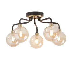 Shoreditch Five Light Semi Flush Ceiling Light - Champagne & Brass -Home Lighting Store 13453782 7764915324019568