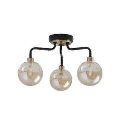 Shoreditch Three Light Semi Flush Ceiling Light - Champagne & Brass 4 Shoreditch Three Light Semi Flush Ceiling Light - Champagne & Brass -Home Lighting Store 13453784 1384915323868194