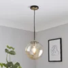 Shoreditch Glass Pendant Light - Champagne & Brass -Home Lighting Store 13453791 1904915324445073