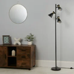 Balham 3 Light Floor Lamp - Black & Brass -Home Lighting Store 13525828 1185042072854014