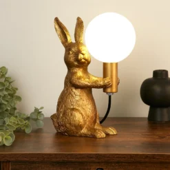 Rabbit Table Lamp - Gold & Glass -Home Lighting Store 13528281 1375042089879794