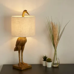 Crane Table Lamp - Gold & Oatmeal 8 Crane Table Lamp - Gold & Oatmeal -Home Lighting Store 13528282 2104956834390072